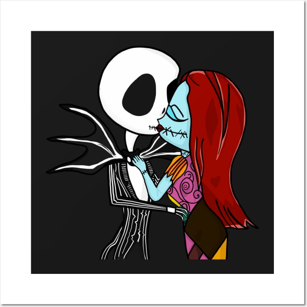 Jack and Sally kiss Wall Art by Thalisha87